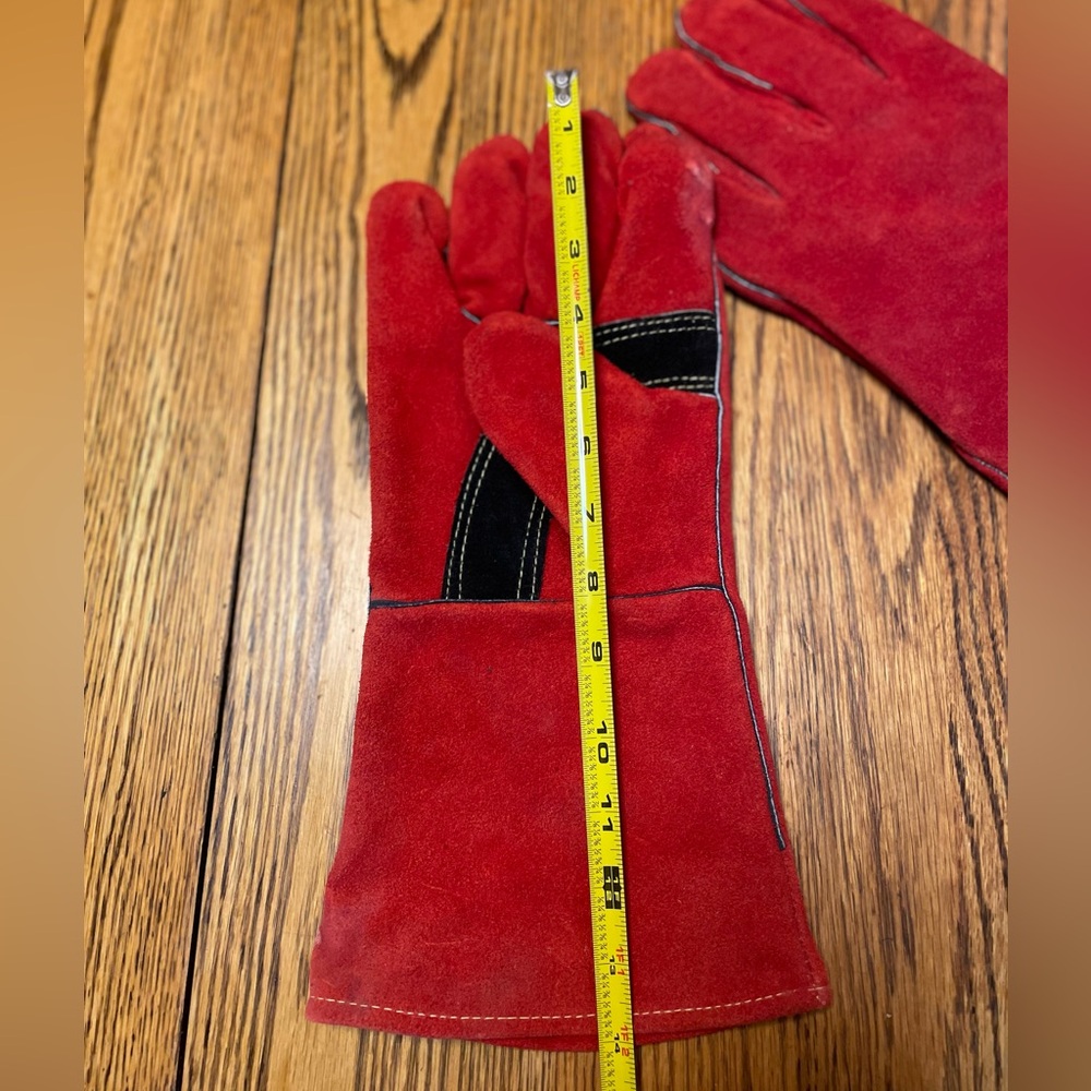 Pr Red FirePlace Heat Resistant Gloves, Unisex, sz L - Picture 4 of 4